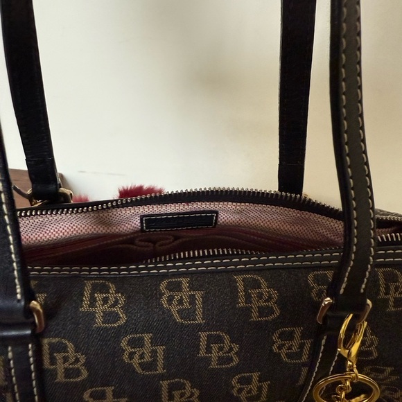 Dooney & BourkeBrown Shoulder Bag with Monogram Print - Picture 9 of 15